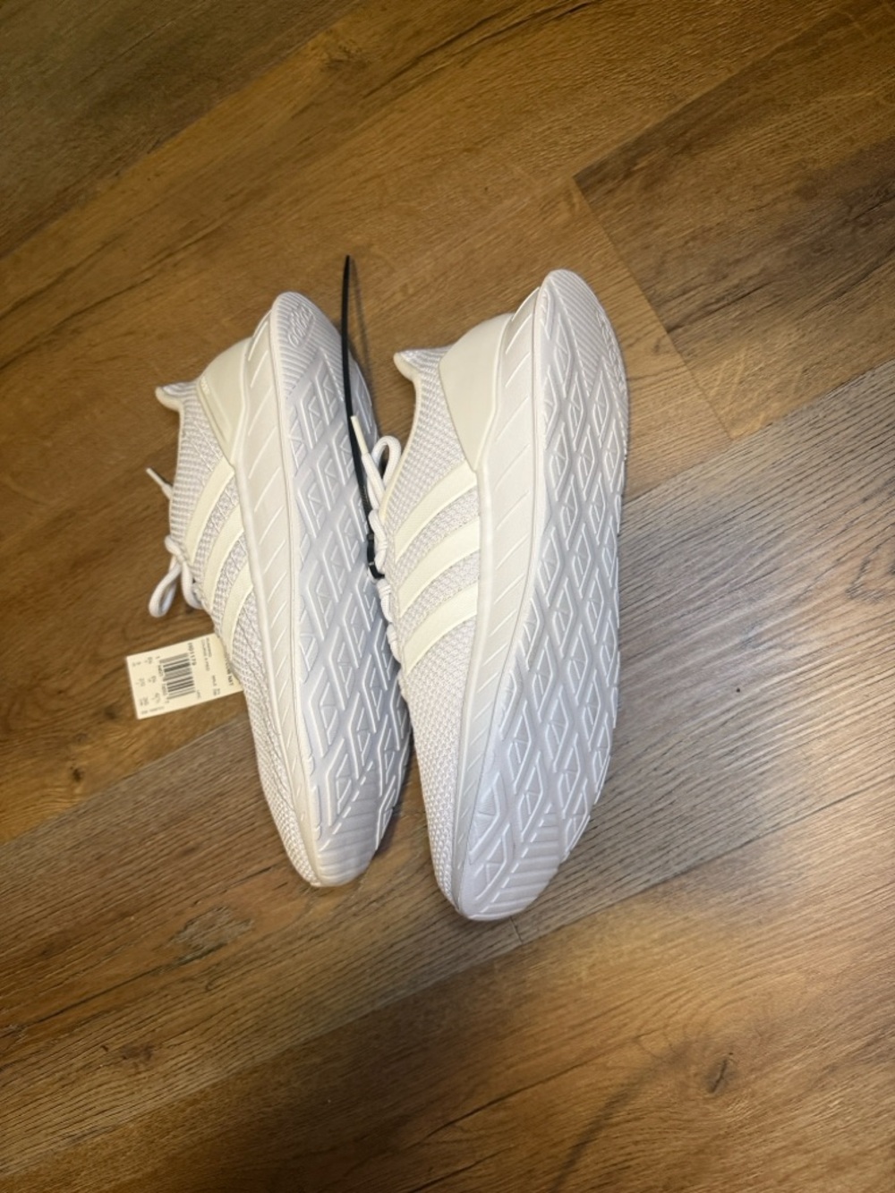 adidas QUESTAR FLOW NXT -TRIPLE WHITE All-White Knit Runner Sneakers - Picture 9 of 11